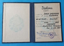 Romanian People's Republic Railway operation engineer Diploma Bucharest 1957
