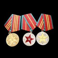 USSR Soviet Era Medals / Set of 3 / For Irreproachable Service / Russian