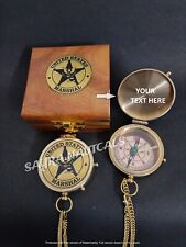 U.S Marshal Compass Gift - Vintage Brass Compass Personalized With Wooden Box. picture