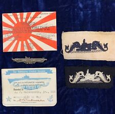 WW2 US Navy Pacific War TM1c Grouping Submarine Combat Insignia Card & Pin picture