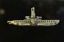CUBA NAVY SUBMARINE BADGE (MADE IN U.S.A.) - ANTIQUE SILVER