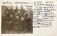 WW1 US MARINE CORPS 2ND DIV 2ND BN 5TH REGT 55TH CO MARINES ID'd  PHOTO POSTCARD picture