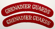 BRITISH MILITARY CAP BADGES,  Grenadier Guards Cloth Sleeve Badge Pair picture