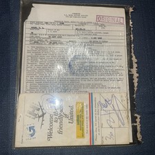 Vietnam War Permissive Travel Orders & United Airlines Plane Ticket 26 Sep. 1968