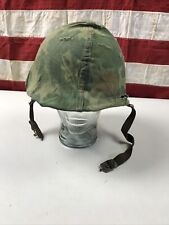 Camo Vietnam War US Army USMC M1 Helmet & Liner Rear Seam               AA5 picture