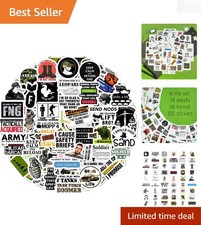 100PCS High-Quality Army Stickers - Waterproof Vinyl for Personalization