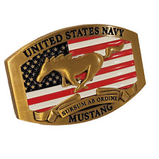 United States Navy Mustang Officer Belt Buckle - 4 Colors Available - 3D Logo picture