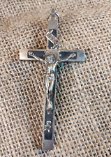 WW2 Soldier Personal Catholic Brass Crucifix Cross War Relic picture