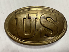 Civil War Style US Belt Buckle Union Lead Filled Brass Arrow Hooks Reproduction. picture