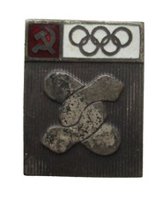 Soviet Union Vintage Metal Badge Olympic Games 1972 Rings Enamelled