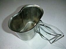 US Military Surplus 1-Quart Metal Canteen Cup w/ Butterfly Wire Handle picture