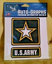 ARMY DECAL NEW AUTO-GRAPHS MILITARY CAR AUTO STICKER MADE USA BLACK YELLOW. picture
