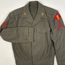WWII USMC M1937 Wool Service Dress Coat 2nd Marine Division Seahorse Patch