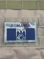 Romania IR Reflective Flag Coat Of Arms Tactical Patch Hook Loop Multicam