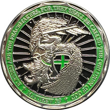 GL3-007 Saint Michael Police Prayer Challenge Coin Thin Green Line Army Marines picture