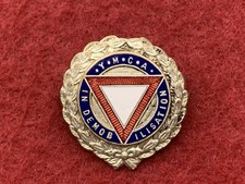 *RARE* WW1 Original Australian YMCA IN DEMOBILISATION Enamel Pin Back Badge