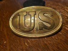 Estate Civil War Union US Yankee Officer Oval Ammo Box Buckle. Loops picture