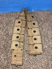 WW1 US Army 10-1918  Long Ammo Belt 9 Pouches Khaki picture