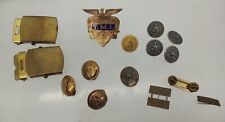 Vintage Military Lot Of  Buttons , Butter Bars +Buckles, Hat Pin Read Look picture