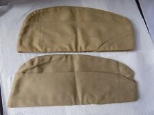 lot of (2) Army Garrison Cap Khaki Caps Sizes 7-1/4 (1946) and 7-1/2 (1943) picture