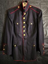USMC Enlisted Dress Blues Color Navy Blue Redline Gold Buttons Collared picture