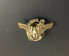 Vintage Original WWII USNR US Naval Reserve Eagle Wings Lapel Pin w/ Screw Post picture