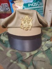 WW2 USAAF KHAKI OFFICERS CRUSHER CAP HAT picture