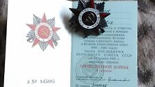 WW2. USSR Order of the Patriotic War 2nd class + documents. Authentic. Silver. picture