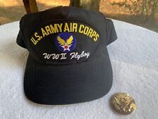 US Army Air Corps WWII WW2 Flyboy SnapBack Hat Cap With Enlisted Button USA MADE picture