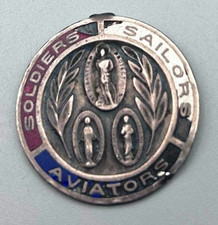 WWII Sterling Catholic St. Sebastian Soldiers Sailors Aviators Protection Medal