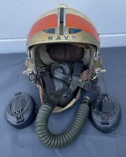 Vintage Gentex Gold U.S. Navy Pilots Flight Helmet Oxygen and Earphones picture