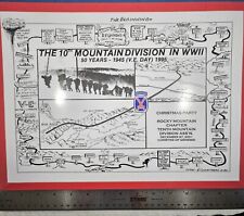10th Mountain Division WW2 History Map Christmas Party Rare Leadville Colorado  picture