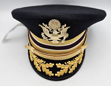 Kingform Cap Co ~ US Army Dress Cap ~ Black Gold Leaf ~ Size 7 5/8 picture