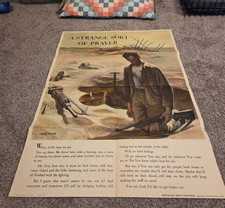 Rare Authentic 1945 WWII United States Navy Poster "A Strange Sort of Prayer"