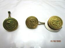 Vintage US Navy military Brass Buttons - Lot of 3 Buttons Used -B3 picture