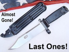Vintage Cold War Rifle Bayonet - Fighting Knife w/ Scabbard