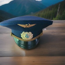 Vintage 1988 Soviet Aeroflot Civil Aviation Pilot Visor Cap Hat - Size 57 USSR