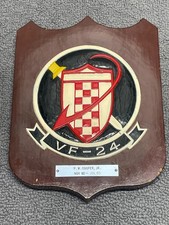 U.S Navy Squadron VF-24 "Red Checkertails" Vintage Vietnam Resin Plaque