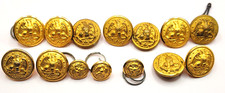 Army Uniform Brass Buttons Mixed Lot of 14 Various Makers Marks