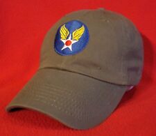 WWII era U.S. Army Air Forces emblem Aviator BALL CAP, OD Green low-profile hat picture