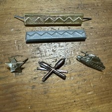 5x Czech Army badges set stripes cockade star epaulets rank insignia pins lot
