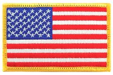 AMERICAN FLAG EMBROIDERED PATCH Hook & Loop GOLD BORDER USA United States picture