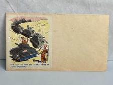 Rare Vintage US 1942 American Art Service World War 2 WW II Patriotic Cover Tank