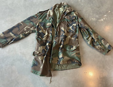 US Army M65 Cold Weather Field Jacket Woodland Camouflage BDU Small/Long-RARE picture