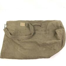 Vintage French Army Military ?? Olive Drab Duffle Bag Soldier Issued #8308 picture
