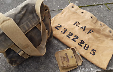 WW2 British  1943 Camouflage Canvas Bag Satchel With RAF Kit Bag & Medics Pack ? picture