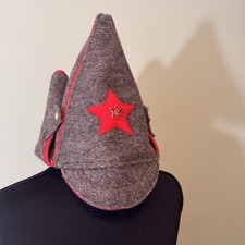 Russian Red Army Uniform Hat Old Style Wool Budenovka USSR Metal Badge