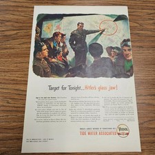 1943 WWII Oil Industry Propaganda Ad Target for Tonight Hitlers Glass Jaw Veedol