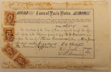 Civil War Soldier $300 Payment Voucher document Town of Paris F.F. Favor, 1863 picture