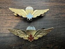 Military Gold Paratroopers Pins With Maple Leaf picture